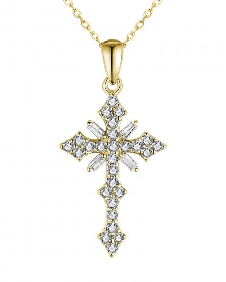 CROSS BAGUETTE DIAMOND PENDANT (TP2649)