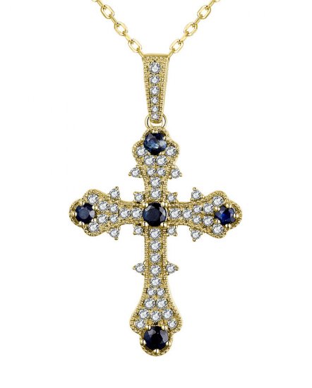 CROSS SAPPHIRE DIAMOND PENDANT (TP2657)