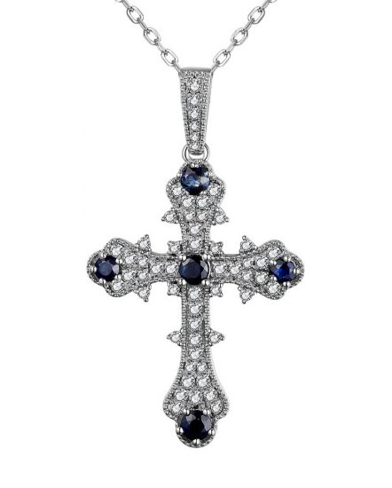 CROSS SAPPHIRE DIAMOND PENDANT (TP2657)