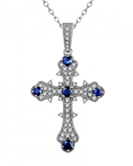 CROSS SAPPHIRE DIAMOND PENDANT (TP2657)