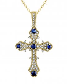 CROSS SAPPHIRE DIAMOND PENDANT (TP2657)