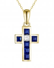 CROSS SAPPHIRE DIAMOND PENDANT (TP2658)