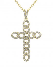 LINK STYLE CROSS DIAMOND PENDANT (TP2673)