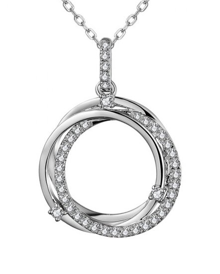 INTER LINKED STYLE ROUND DIAMOND PENDANT  (TP2681)