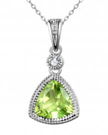 TRIANGLE SHAPE PERIDOT DIAMOND PENDANT (TP2717)