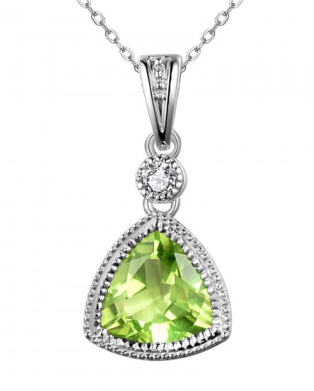 TRIANGLE SHAPE PERIDOT DIAMOND PENDANT (TP2717)