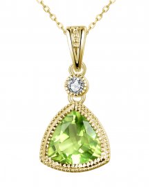 TRIANGLE SHAPE PERIDOT DIAMOND PENDANT (TP2717)