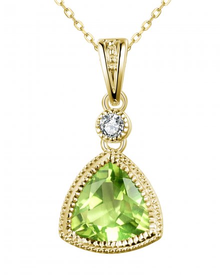 TRIANGLE SHAPE PERIDOT DIAMOND PENDANT (TP2717)
