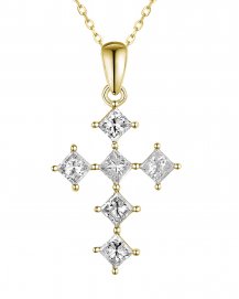 PRINCESS CUT CROSS DIAMOND PENDANT (TP2737)