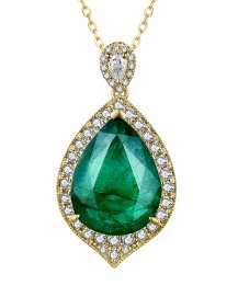 PEAR EMERALD DIAMOND PENDANT (TP2748)