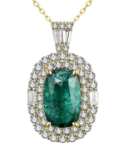 OVAL EMERALD DIAMOND PENDANT (TP2751)