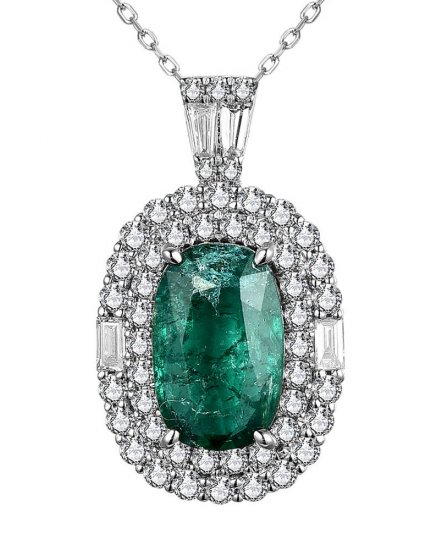 OVAL EMERALD DIAMOND PENDANT (TP2751)