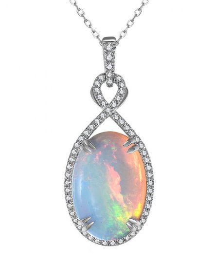 OVAL OPAL DIAMOND PENDANT (TP2756)
