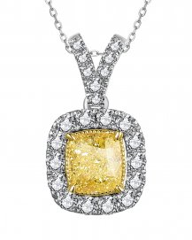MULTI TONE CUSHION DIAMOND PENDANT (TP2759)