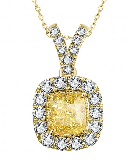 MULTI TONE CUSHION DIAMOND PENDANT (TP2759)