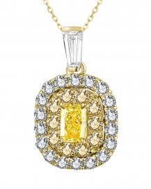 MULTI TONE EMERALD CUT DIAMOND PENDANT (TP2760)
