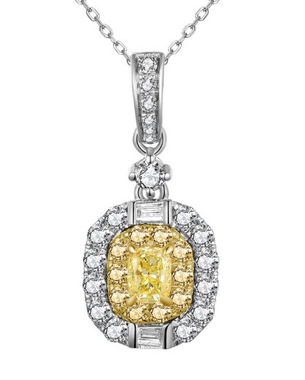 MULTI TONE CUSHION DIAMOND PENDANT (TP2761)