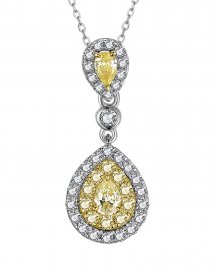 MULTI TONE PEAR DIAMOND PENDANT (TP2766)