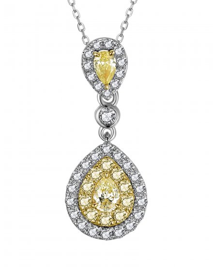 MULTI TONE PEAR DIAMOND PENDANT (TP2766)