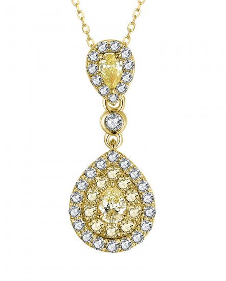 MULTI TONE PEAR DIAMOND PENDANT (TP2766)