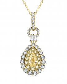 MULTI TONE PEAR DIAMOND PENDANT (TP2768)