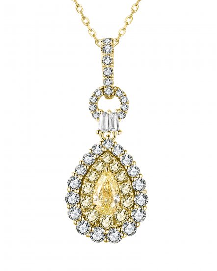 MULTI TONE PEAR DIAMOND PENDANT (TP2768)
