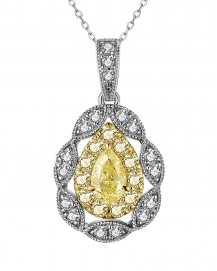 MULTI TONE PEAR DIAMOND PENDANT (TP2769)