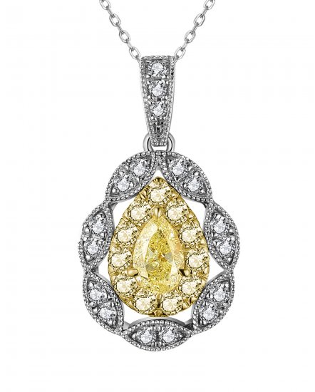 MULTI TONE PEAR DIAMOND PENDANT (TP2769)