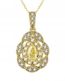 MULTI TONE PEAR DIAMOND PENDANT (TP2769)