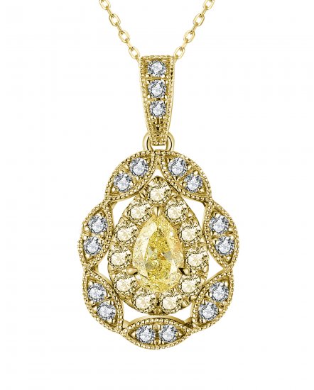 MULTI TONE PEAR DIAMOND PENDANT (TP2769)