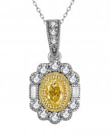 MULTI TONE OVAL DIAMOND PENDANT (TP2771)