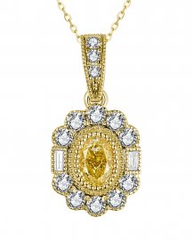 MULTI TONE OVAL DIAMOND PENDANT (TP2771)