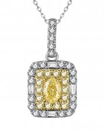 MULTI TONE OVAL DIAMOND PENDANT (TP2772)