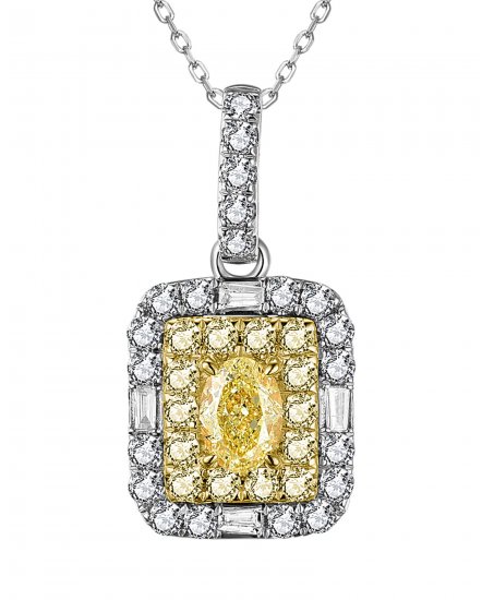 MULTI TONE OVAL DIAMOND PENDANT (TP2772)