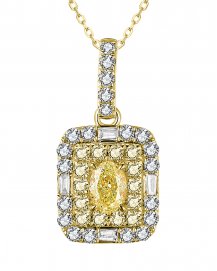 MULTI TONE OVAL DIAMOND PENDANT (TP2772)