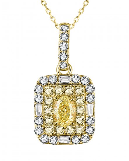 MULTI TONE OVAL DIAMOND PENDANT (TP2772)