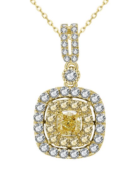 MULTI TONE CUSHION DIAMOND PENDANT (TP2774)