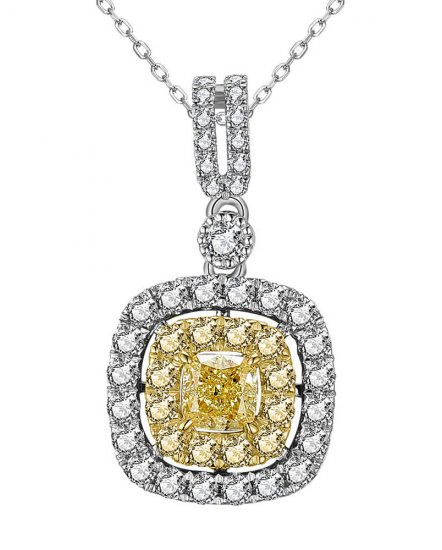 MULTI TONE CUSHION DIAMOND PENDANT (TP2774)