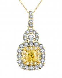MULTI TONE CUSHION DIAMOND PENDANT (TP2775)
