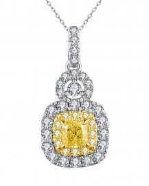 MULTI TONE CUSHION DIAMOND PENDANT (TP2775)