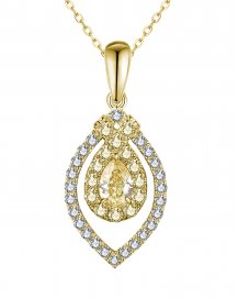 MULTI TONE PEAR DIAMOND PENDANT (TP2781)