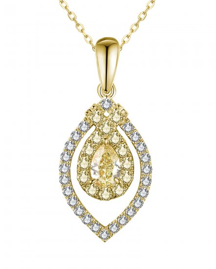 MULTI TONE PEAR DIAMOND PENDANT (TP2781)