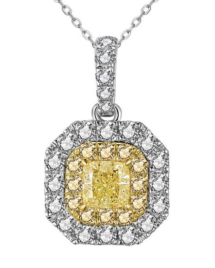 MULTI TONE CUSHION DIAMOND PENDANT (TP2784)