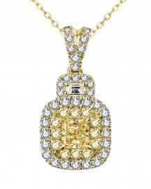 MULTI TONE PRINCESS CUT DIAMOND PENDANT (TP2796)