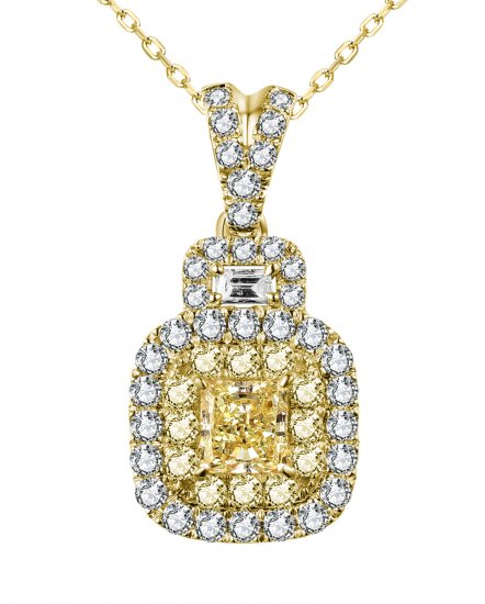 MULTI TONE PRINCESS CUT DIAMOND PENDANT (TP2796)