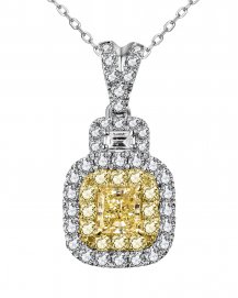 MULTI TONE PRINCESS CUT DIAMOND PENDANT (TP2796)