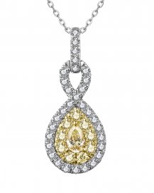 MULTI TONE PEAR DIAMOND PENDANT (TP2797)