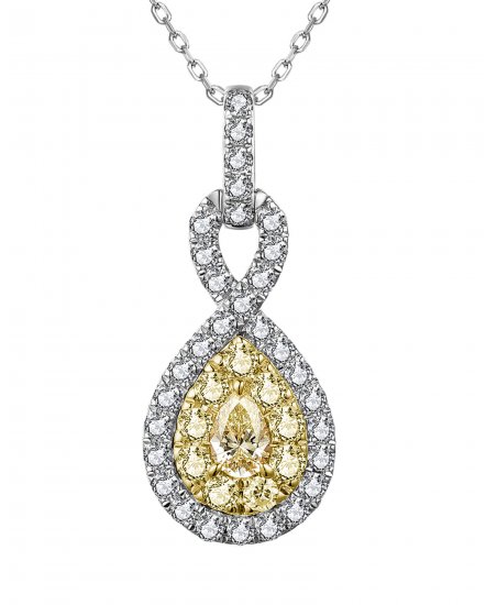 MULTI TONE PEAR DIAMOND PENDANT (TP2797)