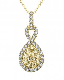 MULTI TONE PEAR DIAMOND PENDANT (TP2797)