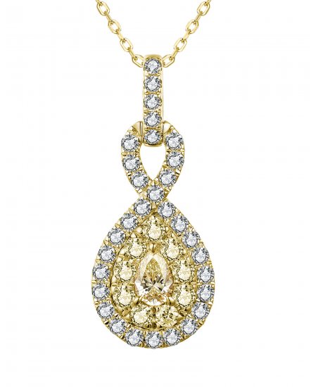 MULTI TONE PEAR DIAMOND PENDANT (TP2797)